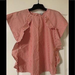 Saks Fifth Avenue Red and White Striped Blouse